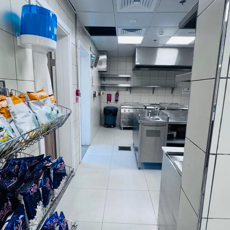 Canteen storage and preparation area